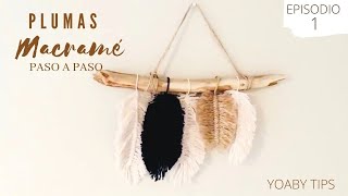 COMO HACER PLUMAS MACRAMÉ MACRAME FEATHERS DIY [upl. by Darcey]