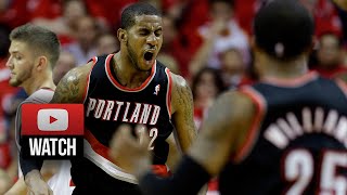 LaMarcus Aldridge Full Highlights at Rockets 2014 Playoffs West R1G1  46 Pts 18 Reb [upl. by Nedaj]