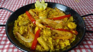 PAELLA MIXTA DE MARISCO Y POLLO  RECETA CASERA FÁCIL [upl. by Edward]