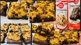 How To Make Brookies Using Betty Crocker Chocolate Chip Cookie Mix amp Fudge Brownie Mix [upl. by Calia]