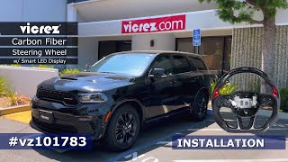 Vicrez Carbon Fiber Steering Wheel LED Display vz101783  Dodge Durango 20152023  Installation [upl. by Roer364]