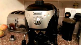 Delonghi ecc221 espresso coffee maker review [upl. by Akeenat]