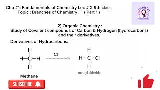 Branches of ChemistryLec 2Chp 1Class 9thPhysical Organic inorganic ChemistryReaction Planet [upl. by Arrehs]