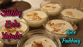 SÜTLAÇ TARİFİ  RICE PUDDING RECİPE  大米布丁  RIISIPUURO OHJE  рисовый пудинг بودنغ الأرز [upl. by Rivkah505]