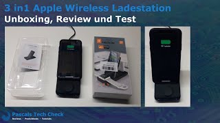 3 in 1 Wireless QI Ladestation für Apple Geräte  Unboxing Review und Test Praxistest [upl. by Slerahc839]