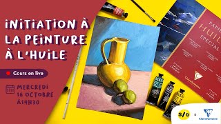 ATELIER LIVE  Initiation à la peinture à lhuile  Mercredi 16 Octobre à 19H30 [upl. by Atinrahc736]