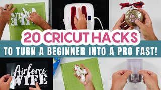 🔥 20 CRICUT HACKS TO TURN A BEGINNER INTO A PRO FAST 🔥 [upl. by Ainekahs]