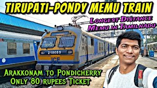 🚂TIRUPATIPONDY MEMU EXPRESS TRAVEL VLOG Arakkonam to Puducherry  Train Review  Naveen Kumar [upl. by Nirak]