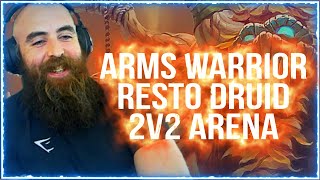 THIS BUILD IS BUSTED ArmsRDruid 2v2 Arena  WoW Classic TBC Warrior PvP [upl. by Ynattirb]