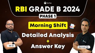 🔴 RBI Grade B 2024 Phase 1 Detailed Analysis  RBI 2024 Answer Key  RBI Exam Questions  EduTap [upl. by Elleahcim245]