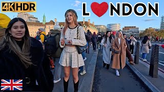 LONDON CHRISTMAS WALK 2023  BIG BEN TO SOUTHBANK 【4K HDR】 [upl. by Laurentium]