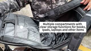 48L Expandable Motorcycle Backpack Helmet Bag Luggage [upl. by Iolanthe588]