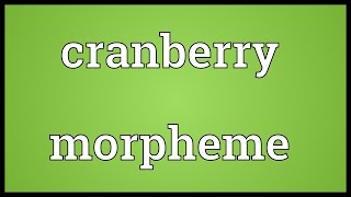 Cranberry morpheme Meaning [upl. by Einobe]