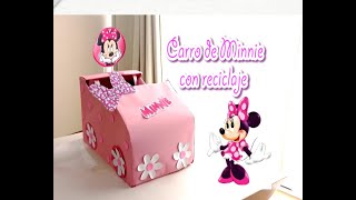 Como Hacer Un CARRO DE MINNIE MOUS CON CARTÓN 🚘 DISFRAZ DE CARRO PARA NIÑAS FACIL [upl. by Jareen350]