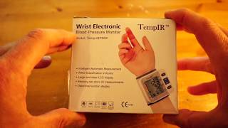 How to use the TempIR Blood Pressure Monitor wrist cuff style [upl. by Elakram769]