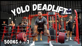 Lifting 500kg 3 Times  Yolo Deadlift [upl. by Delmer546]