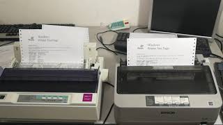 left Jolimark DP320 VS Epson LQ310 right printing 2 copy [upl. by Meerak68]