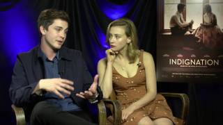 Logan Lerman and Sarah Gadon Discuss Their Upcoming Film Indignation [upl. by Mij]