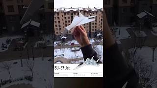 How to make super plane paper 🚀 SU57 JET easy👍 vvvreview origami diy [upl. by Kimberli]