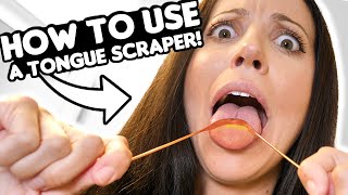 How To Use A Tongue Scraper 👅 plus gagging tips [upl. by Sansbury]