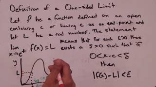 3 Epsilon Delta Definition of a One Sided Limit [upl. by Jochebed]