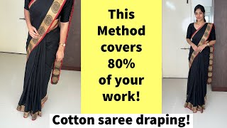 How to drape cotton saree perfectly Drape like the serial actress  Saree draping tips amp tricks [upl. by Nivloc]