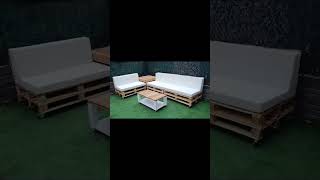 Conjunto chill out para tu jardin o terraza Sofas con palets Sillones de palets chillout sofa [upl. by Medwin]