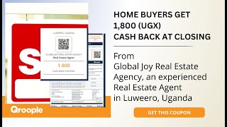 Home buyers get 1800 UGX cash back from Global Joy Real Estate Agency in Luweero Uganda [upl. by Acinorej]