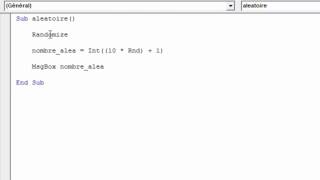 EXCEL Générer un nombre aléatoire en VBA [upl. by Barbarese]