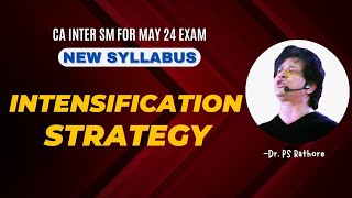 Intensification Strategy  Ch4  CA Inter Group 2 New Syllabus  by Dr PS Rathore [upl. by Bandur]