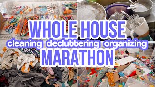 WHOLE HOUSE CLEANING DECLUTTERING AND ORGANIZING MARATHON  OVER 3 HOURS OF CLEANING MOTIVATION [upl. by Ffoeg]