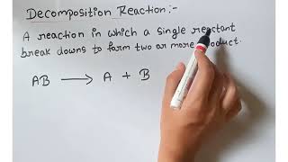 Decomposition reaction its typeclass 10 chemical reaction and equation [upl. by Akcinat]