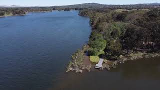 Drone over Lake Ginninderra Belconnen Canberra ACT Belconnen Skate Park [upl. by Fabria]