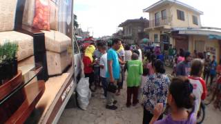 Yolanda Relief Distribution  Madridejos Cebu HD [upl. by Agnella97]