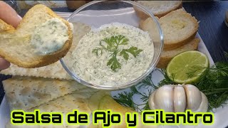 🔴 SALSA DE AJO Y CILANTRO VENEZOLANA para PASAPALOS PASABOCAS BOCADITOS y Empanada con mayonesa [upl. by Yreffej135]