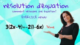 Résoudre une équation Mathématiques collège niveau 3ème [upl. by Longerich49]