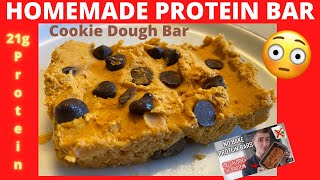 Easy Homemade Protein Bars  CHOCOLATE CHIP COOKIE DOUGH NO VITAFIBER  Simple High Protein Food [upl. by Ursel]