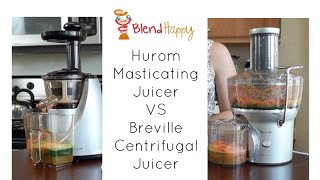 Centrifugal vs Masticating Juicer Comparison  Breville vs Hurom [upl. by Einama696]