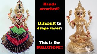 Saree Draping for idols with hands attached devialankaram navaratripooja DEVI FULL ALANKARAM [upl. by Gillette34]