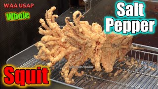 Salt Pepper amp Seasoning Whole Squids  Crispy Street Food  Recommended 4K [upl. by Christen98]