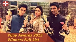 Vijay Awards 2015 Winners Full List  Super Star Rajinikanth  Dhanush  Anirudh  Amala Paul  VIP [upl. by Inaluahek]