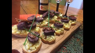 Recette Apéro Tartines aux boudins noirs et pommes [upl. by Dodi]