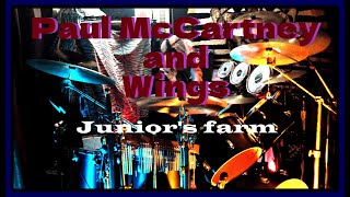 Paul McCartney and Wings  Juniors Farm  drum cover  hard rock  1974 [upl. by Reine]