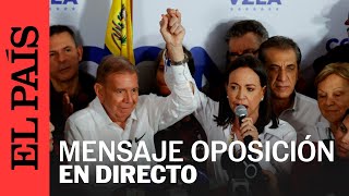 DIRECTO María Corina Machado da mensaje tras los resultados de las elecciones en Venezuela [upl. by Elizabeth929]