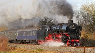 Dampfschnellzug mit 01 1066 nach Rothenburg ob der Tauber am 19122015 [upl. by Nitsid]