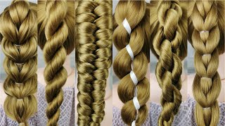 9 simple braids from only 2 strands Very easy 1 minute braids [upl. by Mcneil]