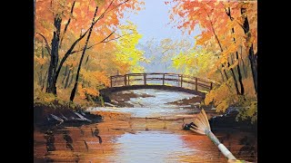 Autumn acrylicpainting art painting oilpaintingforbeginners [upl. by Htebzile]