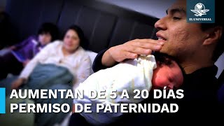 Amplían a 20 días el permiso de paternidad con goce de sueldo [upl. by Marcelline]