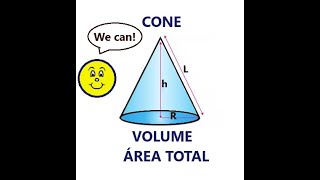 COMO CALCULAR A ÁREA TOTAL E O VOLUME DE UM CONE 👣 [upl. by Zahavi205]