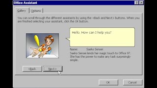 Microsoft Office 97 and beyond gallery of Office Assistants including Clippy [upl. by Bambi]